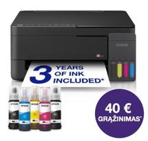 Epson EcoTank L3350 daugiafunkcis A4 spausdintuvas su „Wi-Fi“, „AirPrint“ ir rašalo talpykla, kurioje rašalo yra tiek, kad pakaks iki 3 metų