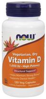 NOW Foods Vitamin D, 1000 IU Vegetarian - Dry - 120 kapsulių