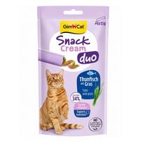 GimCat Snack Cream kreminiai skanėstai su tunu katėms, 6 x 15 g