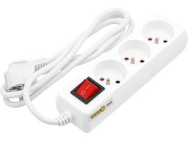Buitinis ilgintuvas Vorel, 72524, 3 x 1 mm², 1.5 m, IP20, 3 lizdų, su jungikliu