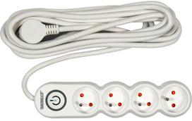 Buitinis ilgintuvas Sthor, 72355, 3 x 1,5 mm², 5 m, IP20, 4 lizdų, su jungikliu