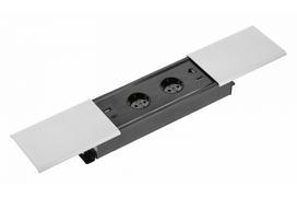 Įmontuojamas ilgintuvas GTV Prestino, AE-PB2SPRES-53, 3 x 1,5 mm², 1.5 m, IP20, 2 lizdų, 2USB