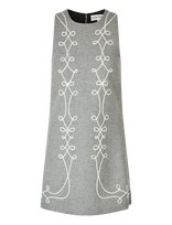 STINE GOYA - 2490 Felt Twill Embroidery, Embroid - Trumpa suknelė - Pilka