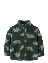 Name It - Nmmmonico Teddy Jacket Aop Noos - Flisinė striukė - Žalia