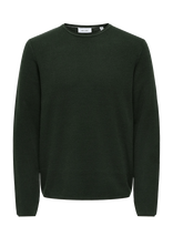 ONLY & SONS - Onseric Reg 12 Struc Crew Knit Noos - Apvalios apykaklės megztinis - Žalia