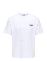 ONLY & SONS - Onsfred Bellissima Rlx Ss Tee Vd - Marškinėliai trumpomis rankovėmis - Balta