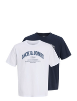 Jack & Jones - Jjedenver Logo Tee Ss O-Neck 2Pk Mp - Marškinėliai trumpomis rankovėmis - Balta