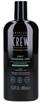 „American Crew“ 3 viename ramunėlių ir pušies kvapo skalbiklis, 450 ml
