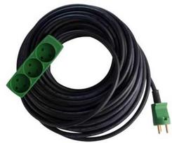 Thorkild Larsen E-line kabelių komplektas DK 3G1.5 - H07RN-F, DK kištukas/3 lizdų m/j, neoprenas, 230V/16A, 25m