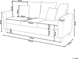 Beliani Trivietė sofa BORNHOLM, veliūras, tamsiai žalia