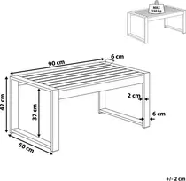 Beliani Sodo kavos staliukas SALERNO 90 cm 50 cm metalinis šviesiai pilkas