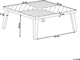 Beliani Sodo kavos staliukas BARATTI 70 cm 70 cm akacijos mediena rudas