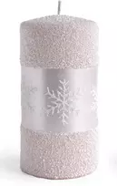 Mondex Žvakė „SNOW QUEEN“, mažas cilindras, 7x7x10cm, parafinas, rožinė