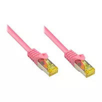 RJ45 jungiamasis kabelis su Cat.7 žaliava ir užrakto apsauga (RNS®), S/FTP, PiMF, halogenų neturintis, 600MHz, OFC, rausvos spalvos, 20m, Good Connections® (8070R-200M)