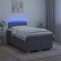 Lova su čiužiniu ir LED apšvietimu Šviesiai pilka 120 x 200 cm
