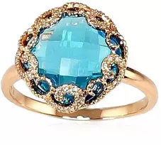 Diamond Sky Jewelry Auksinis žiedas su deimantais ir topazais „Henry II“