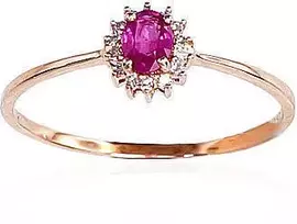 Diamond Sky Jewelry Auksinis žiedas su deimantais ir rubinais „Ferro VII“