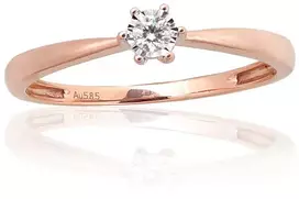 Diamond Sky Jewelry Auksinis žiedas su deimantais „Solitaras“