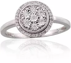Diamond Sky Jewelry Auksinis žiedas su deimantais „Deimantų Gėlė II“