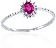 Diamond Sky Jewelry Auksinis žiedas su deimantais ir rubinais „Ferro III“