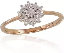 Diamond Sky Jewelry Auksinis žiedas su deimantais „Deimantų Gėlė“