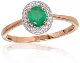 Diamond Sky Jewelry Auksinis žiedas su deimantais ir smaragdais „Sofia“
