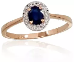 Diamond Sky Jewelry Auksinis žiedas su deimantais ir safyrais „Sofia III“