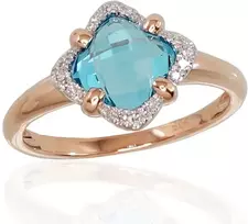 Diamond Sky Jewelry Auksinis žiedas su deimantais ir topazais „Henry III“