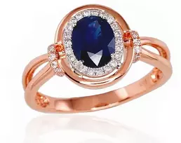 Diamond Sky Jewelry Auksinis žiedas su deimantais ir safyrais „Ferro IX“