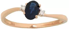 Diamond Sky Jewelry Auksinis žiedas su deimantais ir safyrais „Vidurnakčio Žvaigždynas“