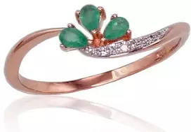 Diamond Sky Jewelry Auksinis žiedas su deimantais ir smaragdais „Imperatoriaus Karūna V“