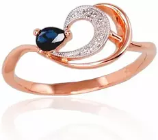 Diamond Sky Jewelry Auksinis žiedas su deimantais ir safyrais „Grotex“