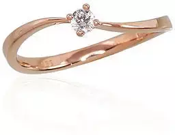 Diamond Sky Jewelry Auksinis žiedas su deimantais „Kometa II“