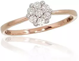 Diamond Sky Jewelry Auksinis žiedas su deimantais „Deimantų Gėlė II“