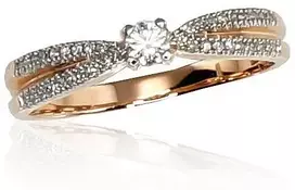 Diamond Sky Jewelry Auksinis žiedas su deimantais „Joanna IX“