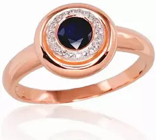 Diamond Sky Jewelry Auksinis žiedas su deimantais ir safyrais „The Light of Sapphire II“