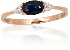 Diamond Sky Jewelry Auksinis žiedas su deimantais ir safyrais „Constance IV“