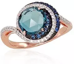 Diamond Sky Jewelry Auksinis žiedas su deimantais, topazais ir safyrais „Constellation II“