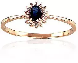 Diamond Sky Jewelry Auksinis žiedas su deimantais ir safyrais „Ferro VI“