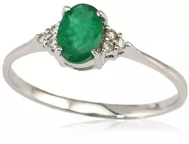 Diamond Sky Jewelry Auksinis žiedas su deimantais ir smaragdais „Grakštumas III“