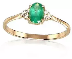 Diamond Sky Jewelry Auksinis žiedas su deimantais ir smaragdais „Grakštumas IX“