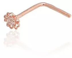 Diamond Sky Jewelry Auksinis nosies auskaras su cirkoniais „Auksinė Gėlė VII“