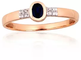 Diamond Sky Jewelry Auksinis žiedas su deimantais ir safyrais „Grakštumas XII“