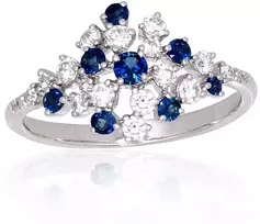 Diamond Sky Jewelry Auksinis žiedas su deimantais ir safyrais „Lunar Symphony“