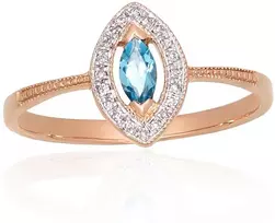 Diamond Sky Jewelry Auksinis žiedas su deimantais ir topazais „Aleksandrija V“