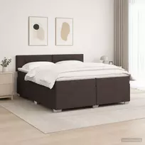 Lova su čiužiniu ir LED apšvietimu Tamsiai rudas 200 x 200 cm