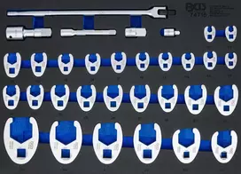 Bgs Technic Įstatomų atvirų veržliarakčių galvučių rinkinys BGS | 10–50 mm | 3/8", 1/2", 3/4" | 32 vnt. (74716)