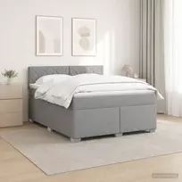 Lova su čiužiniu ir LED apšvietimu Šviesiai pilka 140 x 200 cm