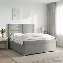Spyruoklinė lova su čiužiniu Šviesiai pilka 140 x 190 cm