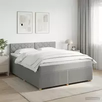 Spyruoklinė lova su čiužiniu Šviesiai pilka 140 x 190 cm
